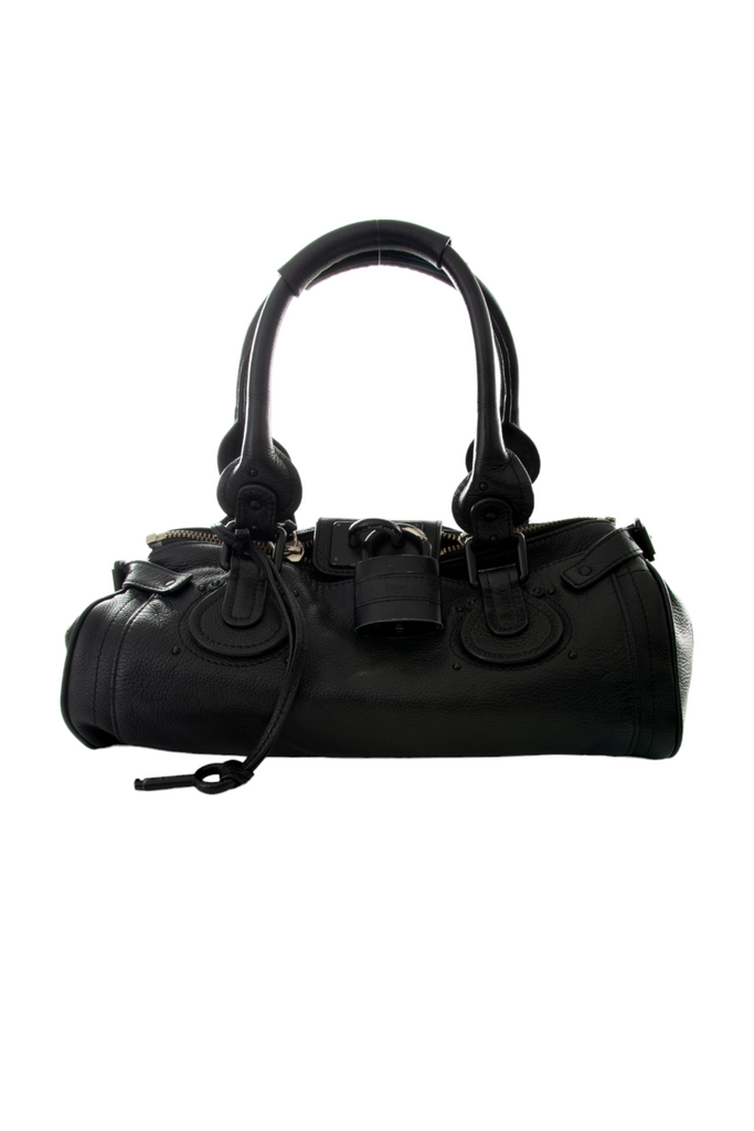 Chloe Black Paddington Bag with Black Lock - irvrsbl