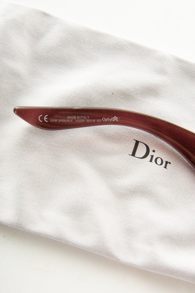 Dior SpiDior VG2EF 60 Embellished Oxblood Sunglasses - irvrsbl