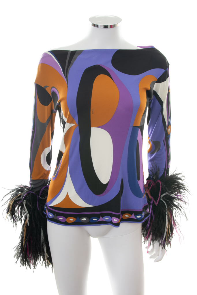Emilio Pucci Feathered Sleeve Top - irvrsbl