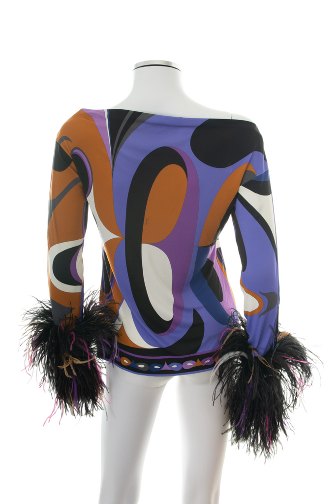 Emilio Pucci Feathered Sleeve Top - irvrsbl