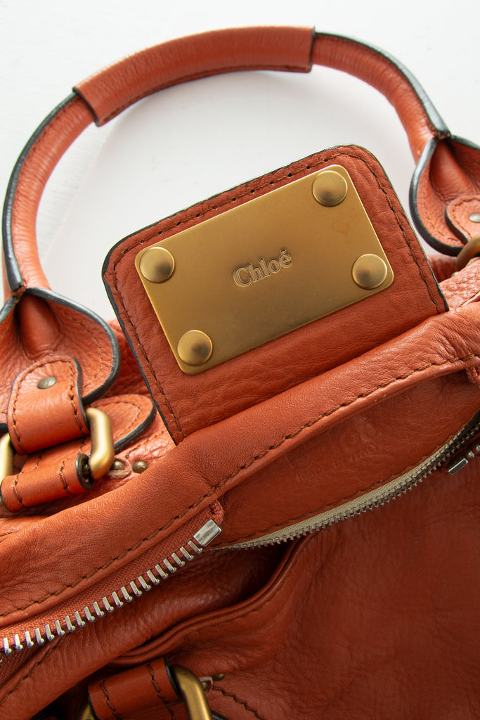 Chloe Paddington Bag in Orange - irvrsbl
