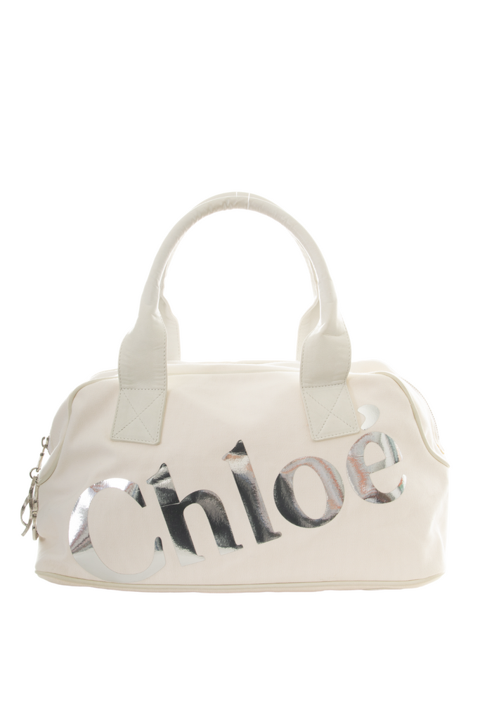 Chloe Silver Printed Logo Bag - irvrsbl