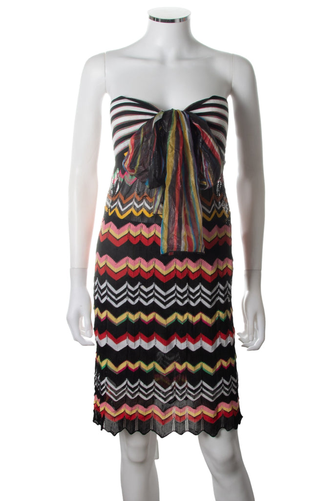 Missoni Strappless Knitted Dress with Bow - irvrsbl
