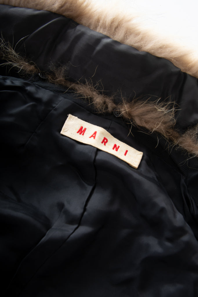 Marni Cropped Coat with Fur Collar - irvrsbl