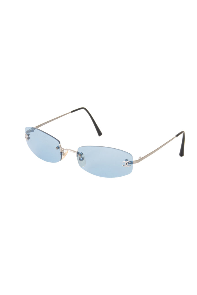 Chanel CC Frameless Sunglasses in Blue - irvrsbl