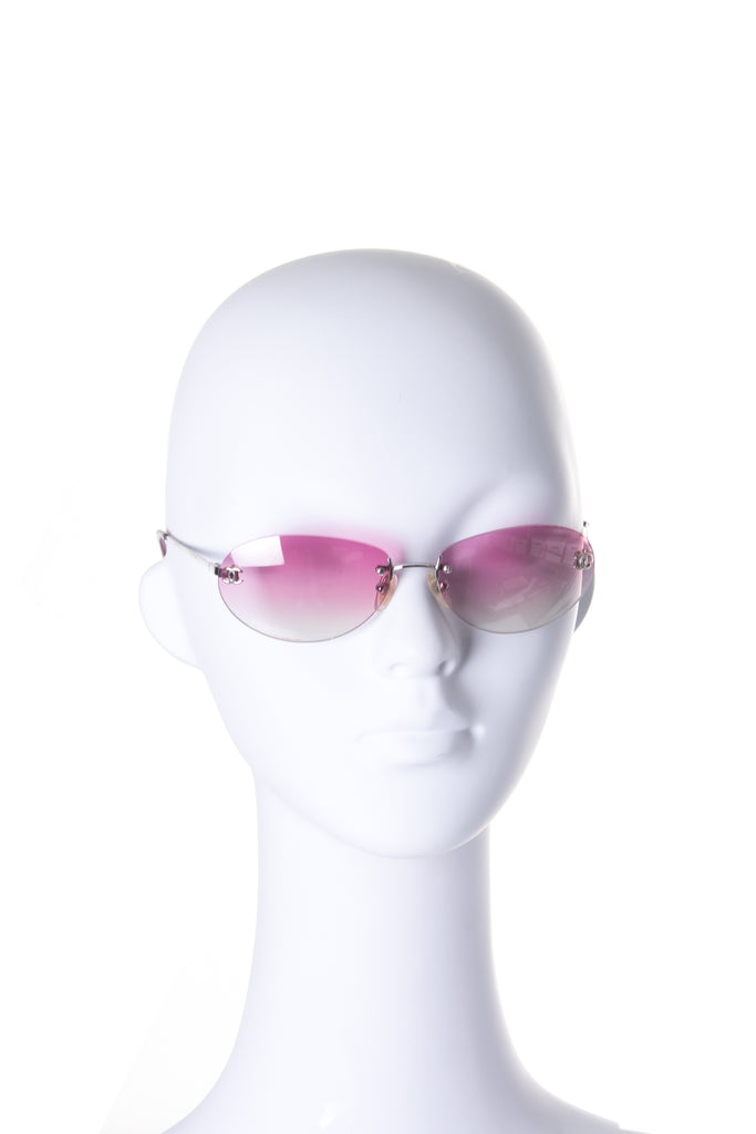 Chanel Ombre Pink Rimless Sunglasses - irvrsbl