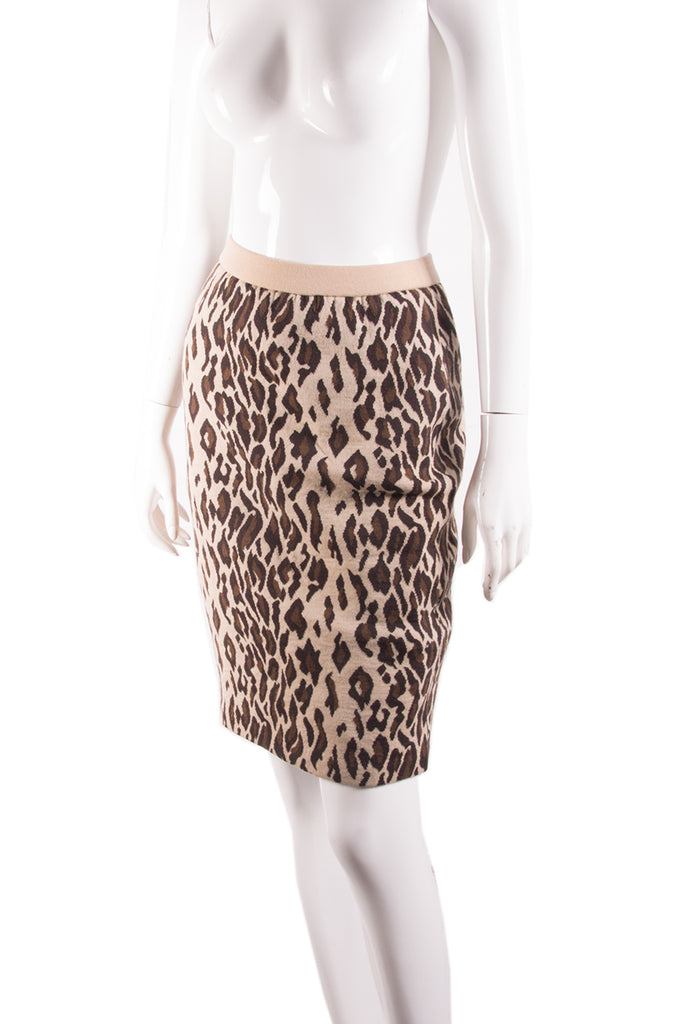 Norma Kamali Leopard Print Knit Skirt - irvrsbl