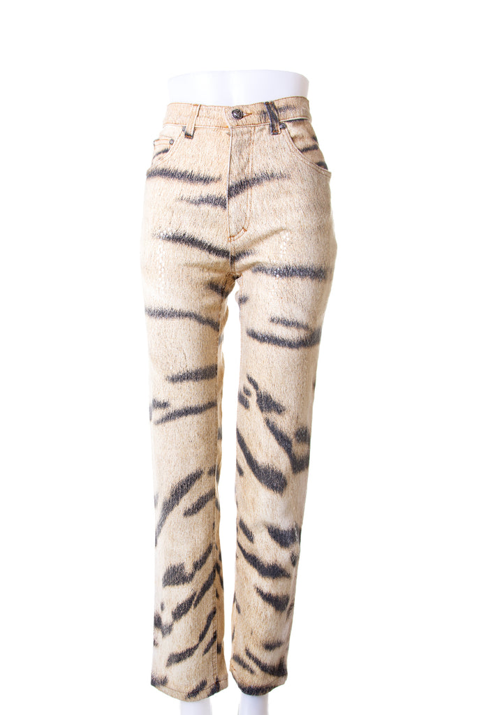 Roberto Cavalli Animal Print Sequin Jeans - irvrsbl