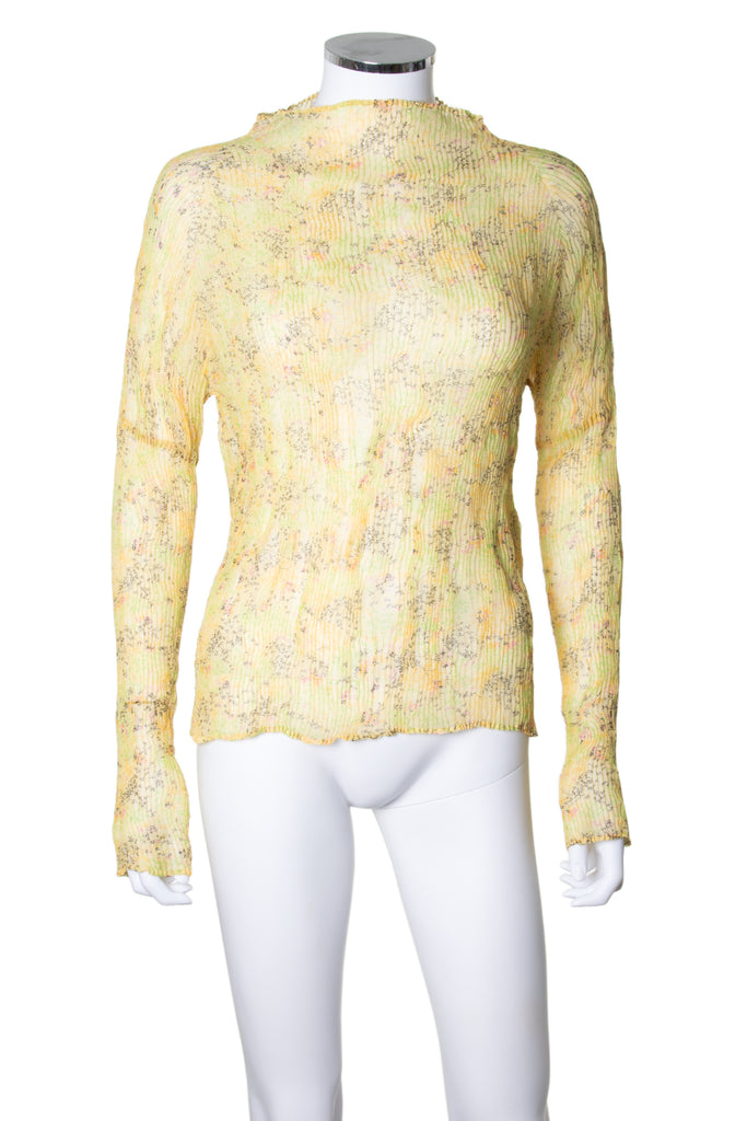 Issey Miyake Floral Pleated Top - irvrsbl
