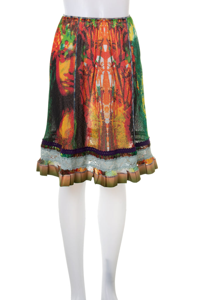 Jean Paul Gaultier Faces Print Skirt - irvrsbl