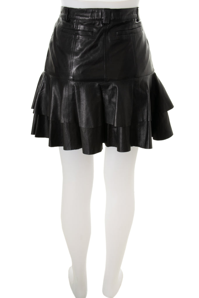 Chloe Leather Ruffle Skirt - irvrsbl