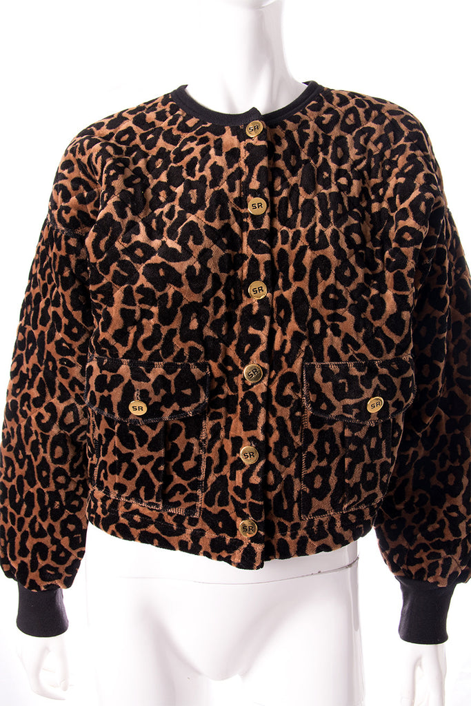 Sonia Rykiel Animal Print Quilted Jacket - irvrsbl