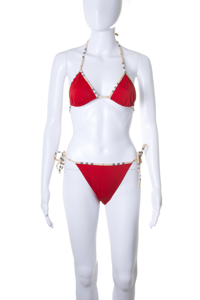 Burberry Red Nova Check Bikini - irvrsbl