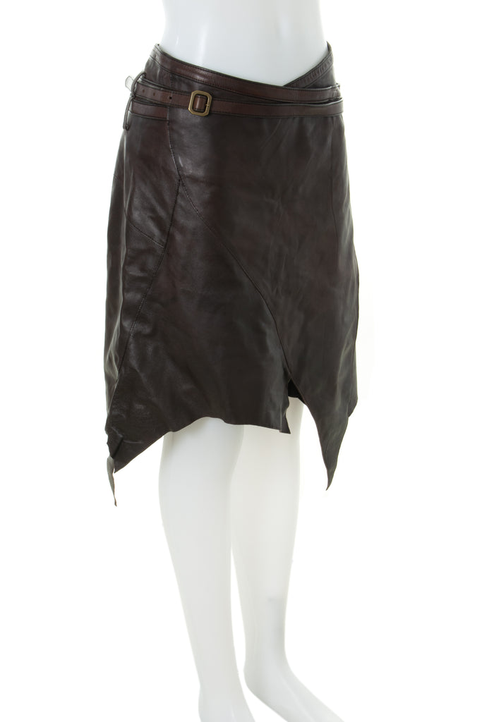 Issey Miyake Asymmetric Leather Skirt - irvrsbl