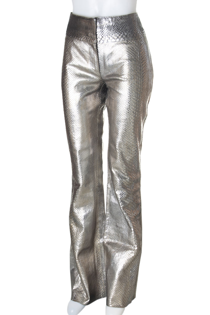 Fendi Silver Leather Pants - irvrsbl