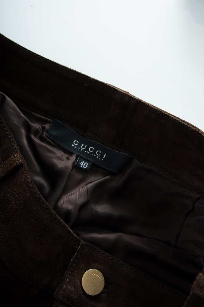 Gucci Suede Pants with GG Detail - irvrsbl