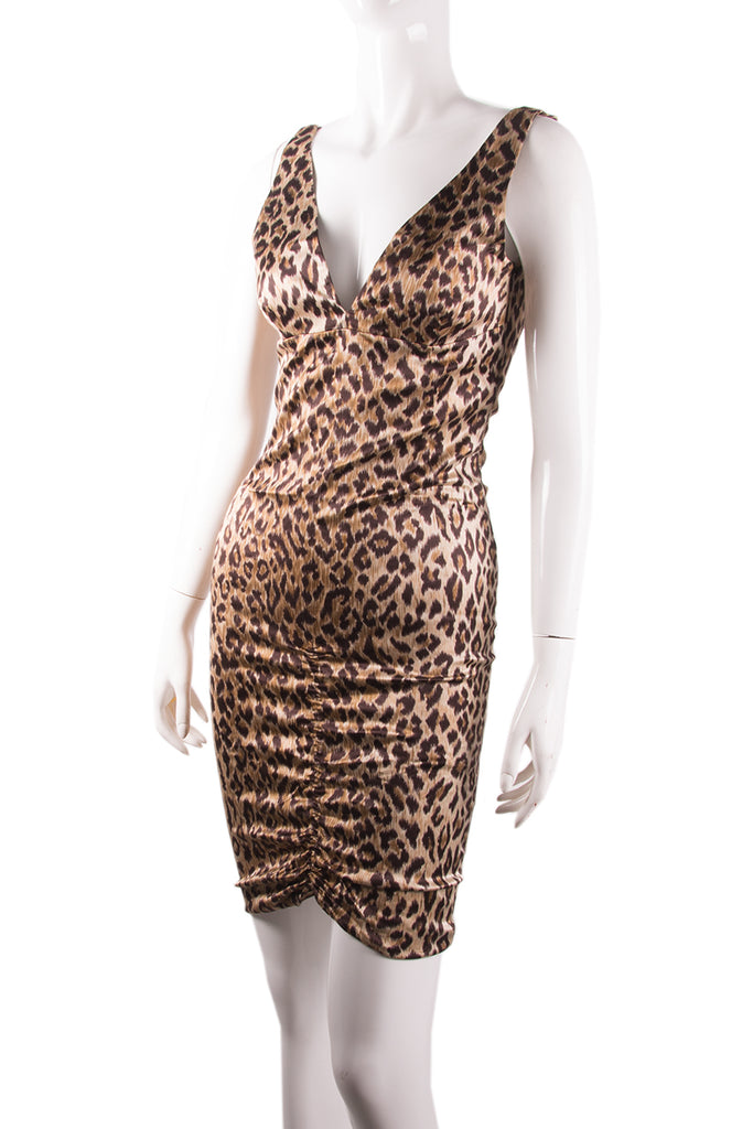 Dolce and Gabbana Leopard Print Satin Dress - irvrsbl