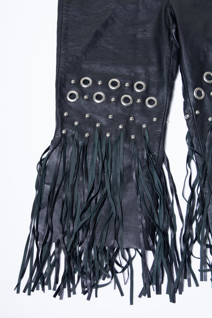 Dolce and Gabbana Leather Fringe Pants - irvrsbl