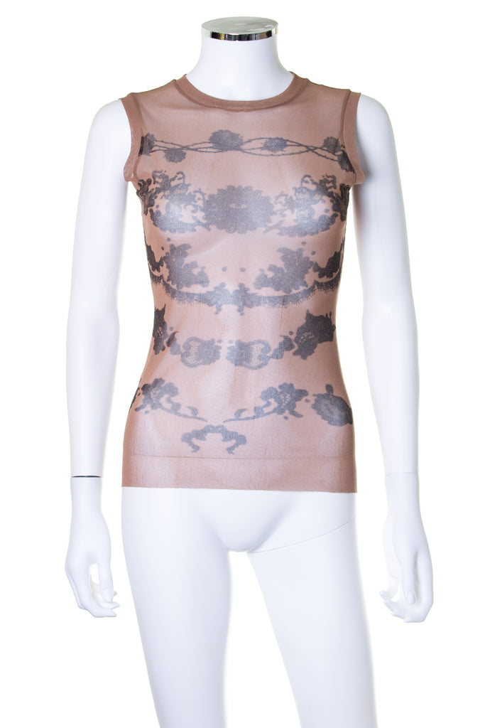 Jean Paul Gaultier Tattoo Print Mesh Top - irvrsbl
