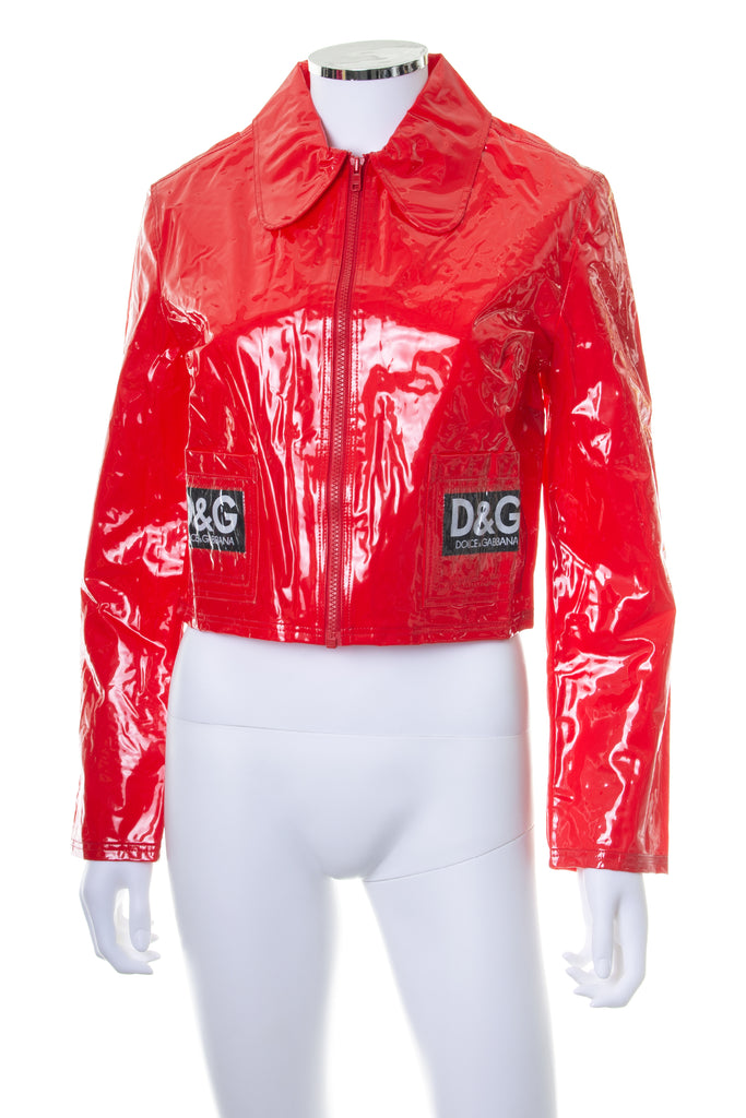 Dolce and Gabbana Red Vinyl Rain Jacket - irvrsbl