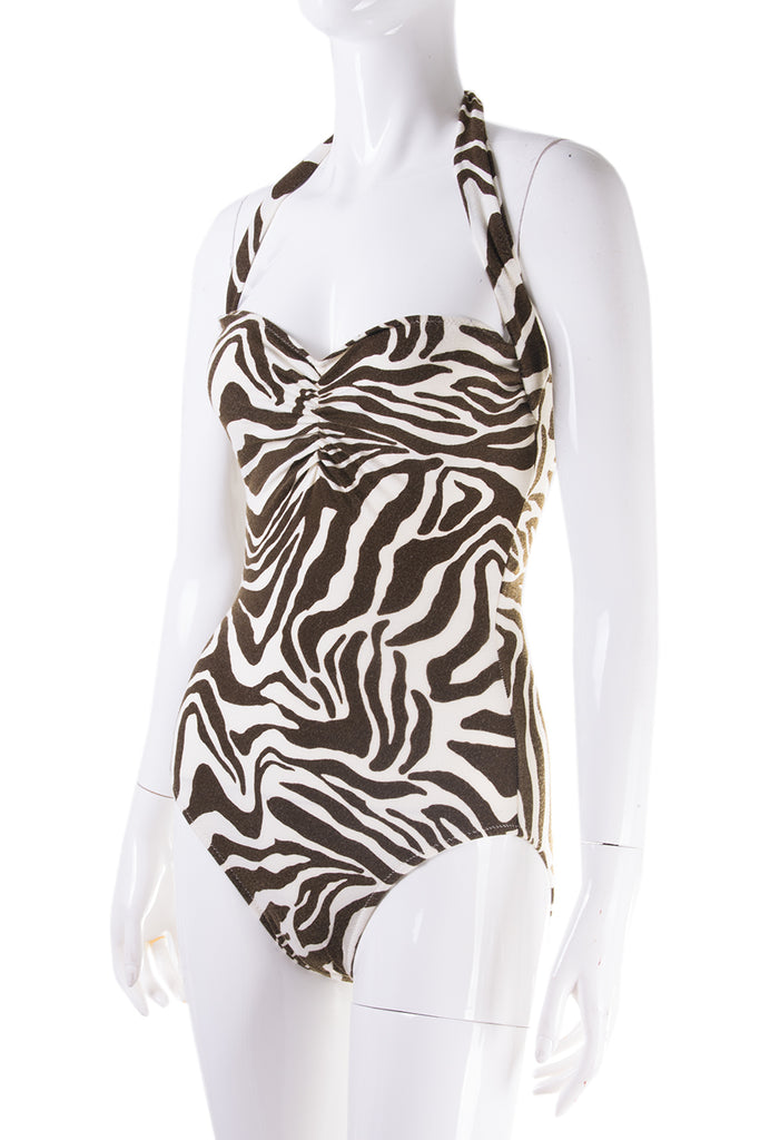 Norma Kamali Zebra Print Bodysuit - irvrsbl
