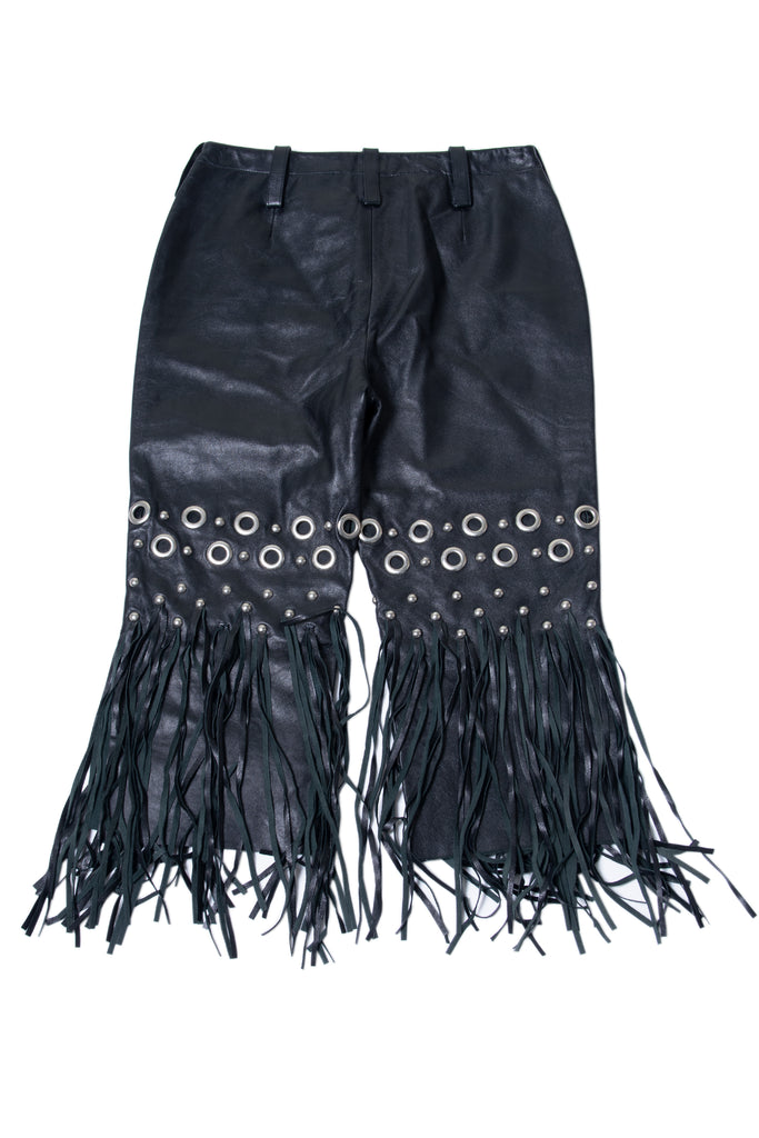 Dolce and Gabbana Leather Fringe Pants - irvrsbl