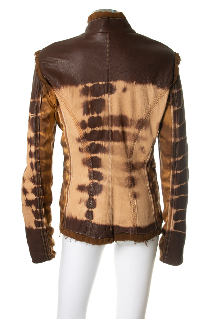 Roberto Cavalli Tie Dye Leather Jacket - irvrsbl