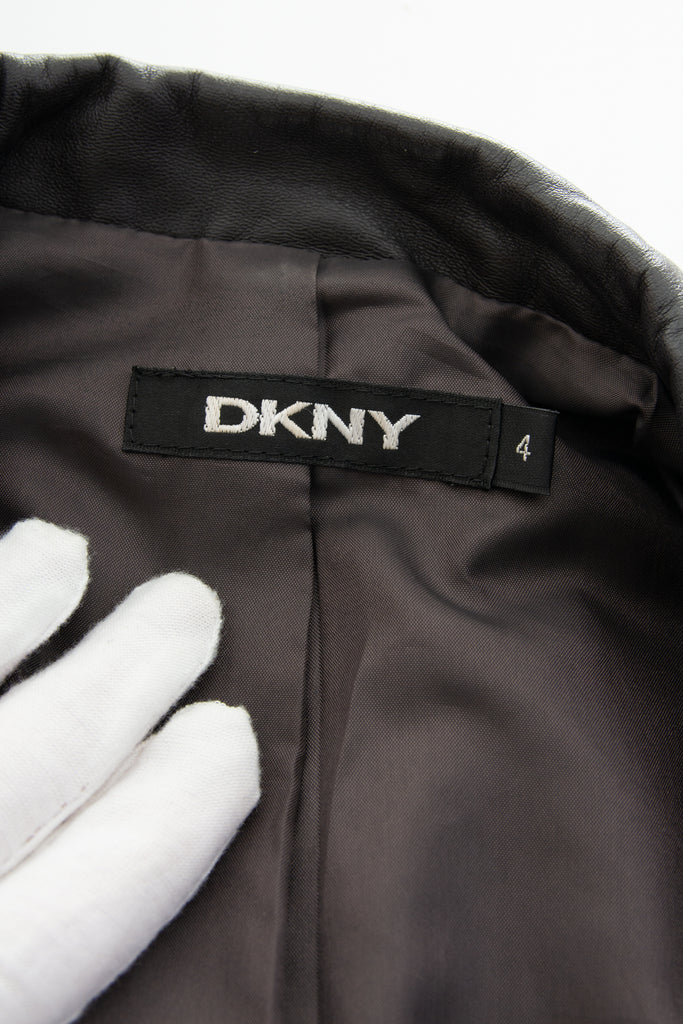DKNY Chocolate Leather Blazer - irvrsbl