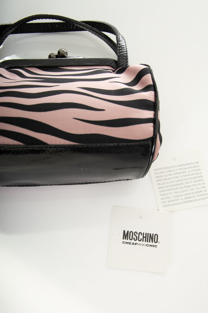 Moschino Mini Zebra Kisslock Bag - irvrsbl