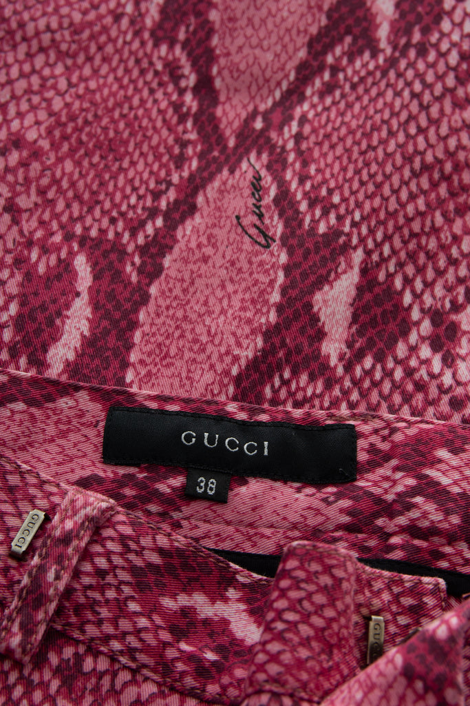 Gucci Tom Ford Era Pink Snakeskin Pants - irvrsbl