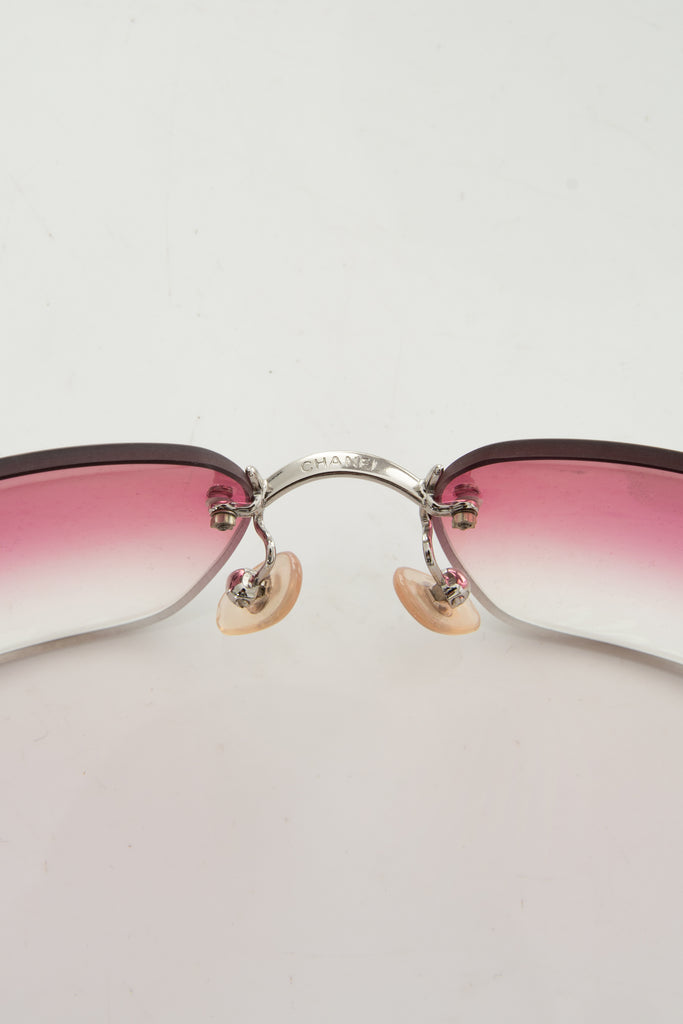 Chanel Pink Rimless Sunglasses - irvrsbl