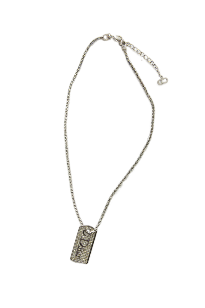 Dior Crystal Dog Tag Necklace - irvrsbl