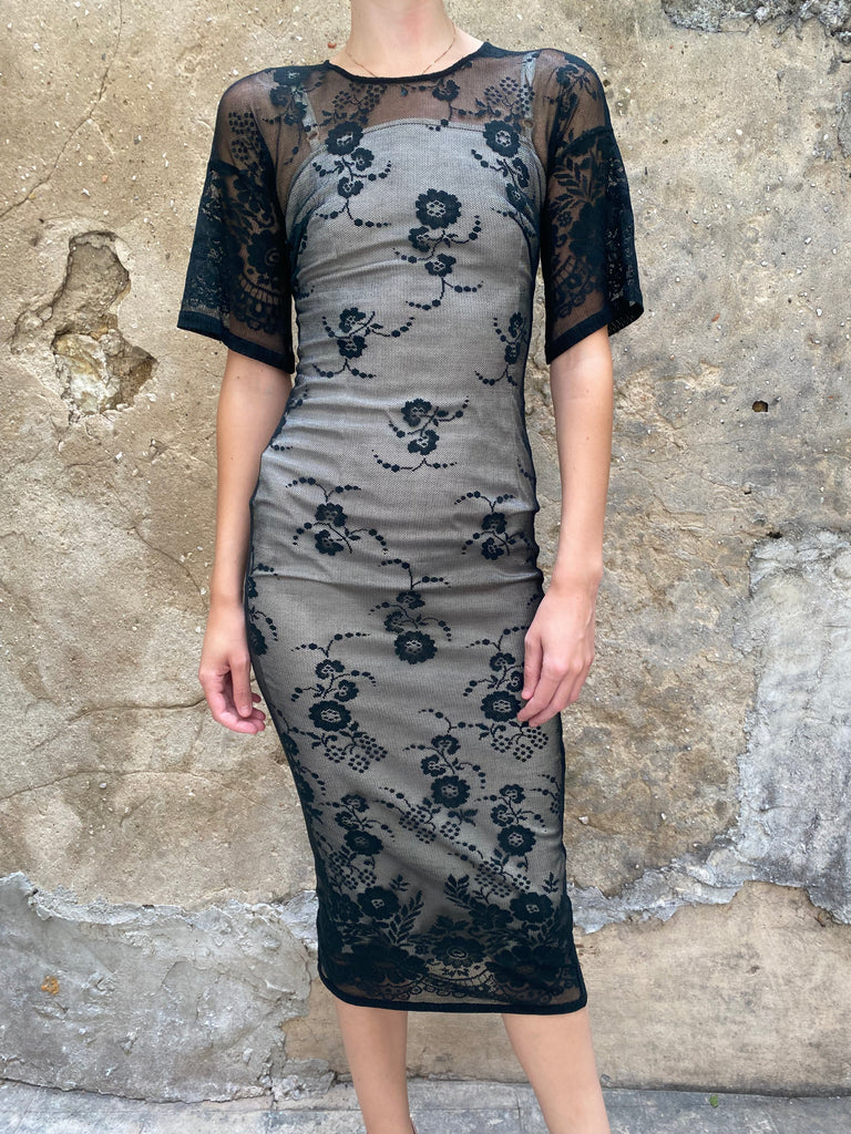 Dolce and Gabbana Satin and Lace Mini Dress - irvrsbl