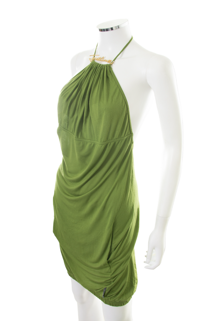 Roberto Cavalli Green Halter Neck Dress - irvrsbl