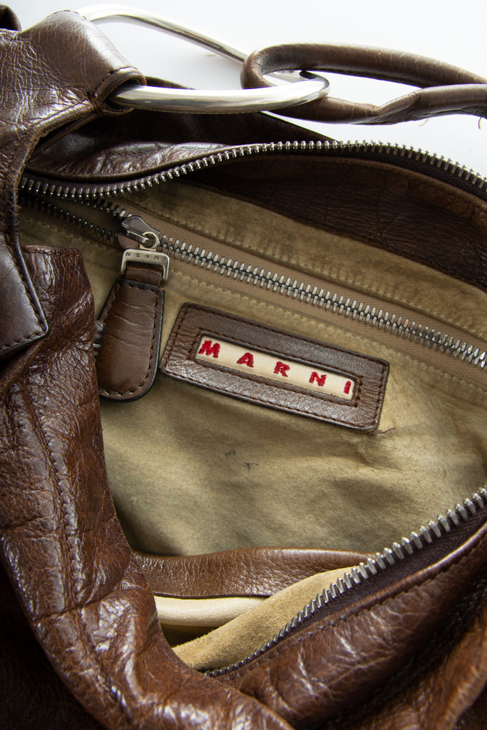 Marni Leather Bag with Hoop Handle - irvrsbl