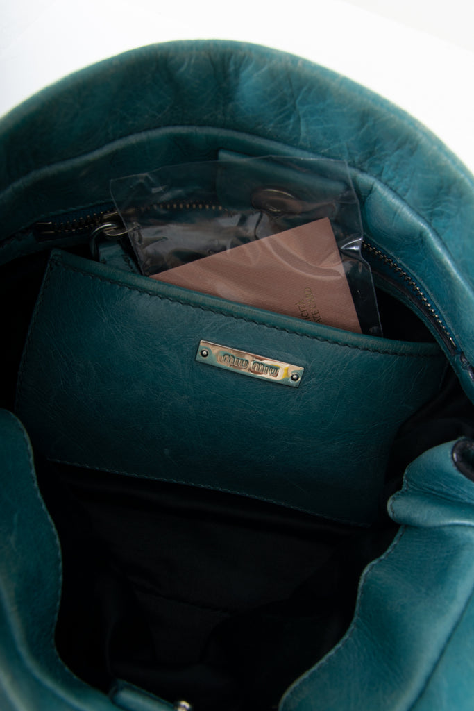 Miu Miu Leather Bag in Turquoise - irvrsbl