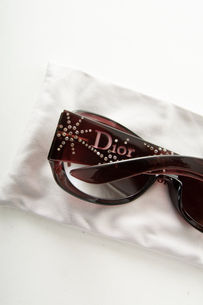 Dior SpiDior VG2EF 60 Embellished Oxblood Sunglasses - irvrsbl