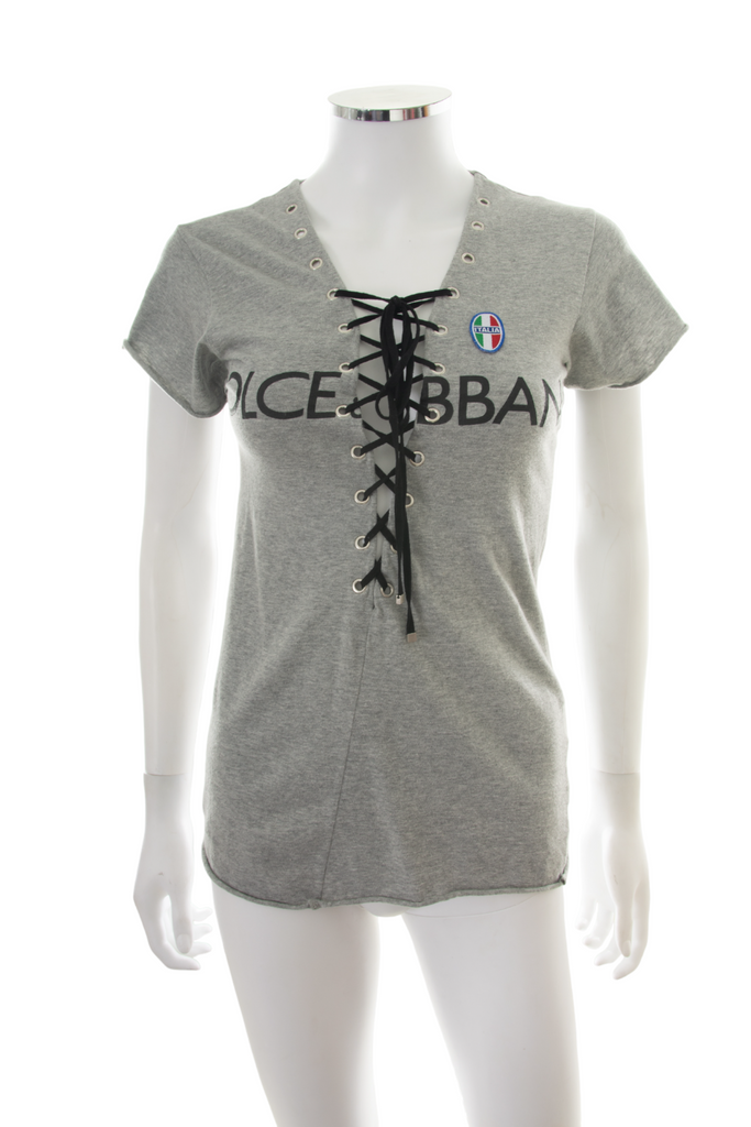 Dolce and Gabbana Lace Up Tee - irvrsbl