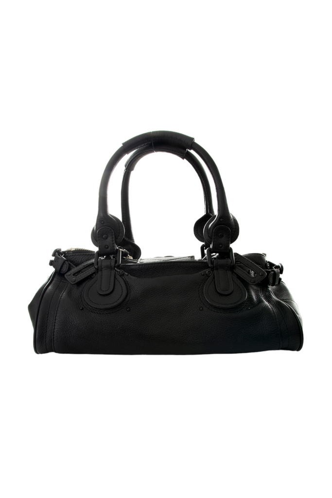 Chloe Black Paddington Bag with Black Lock - irvrsbl