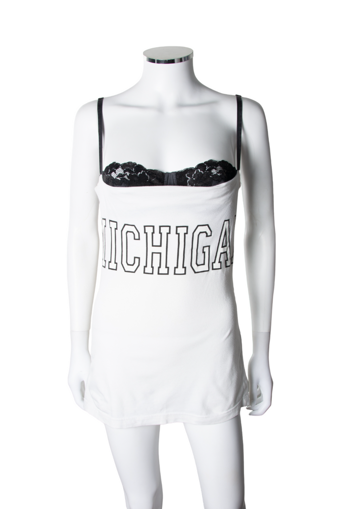 Dolce and Gabbana "Michigan" Lace Bralette Graphic Tee - irvrsbl