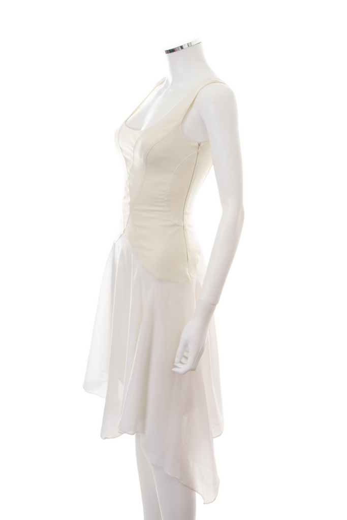 Versace White Dress with Sheer Skirt - irvrsbl