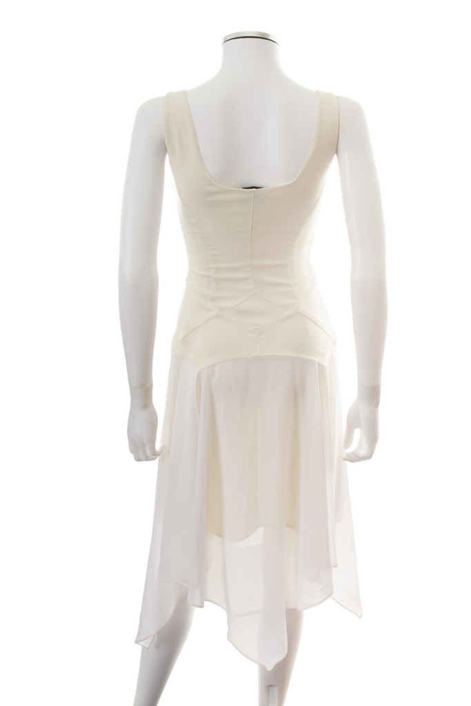 VersaceWhite Dress with Sheer Skirt- irvrsbl