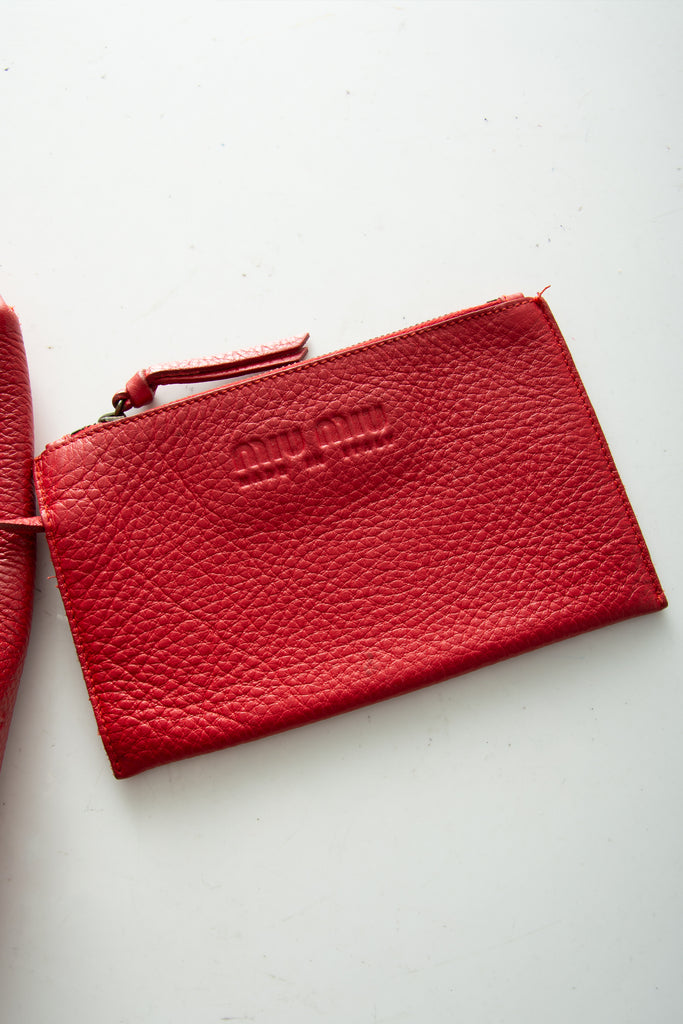 Miu Miu Red Leather Shoulder Bag - irvrsbl