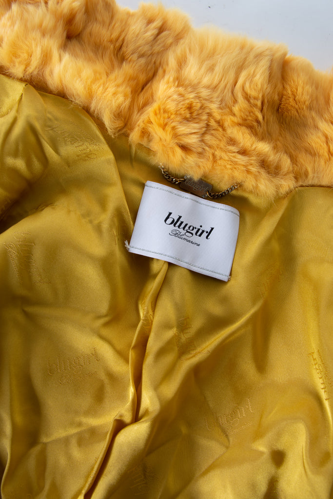 Blumarine Cropped Yellow Fur Coat - irvrsbl