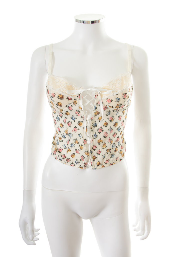 Dolce and Gabbana Lace Up Floral Bustier - irvrsbl