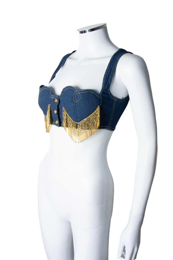 Moschino Denim Tassel Heart Top - irvrsbl