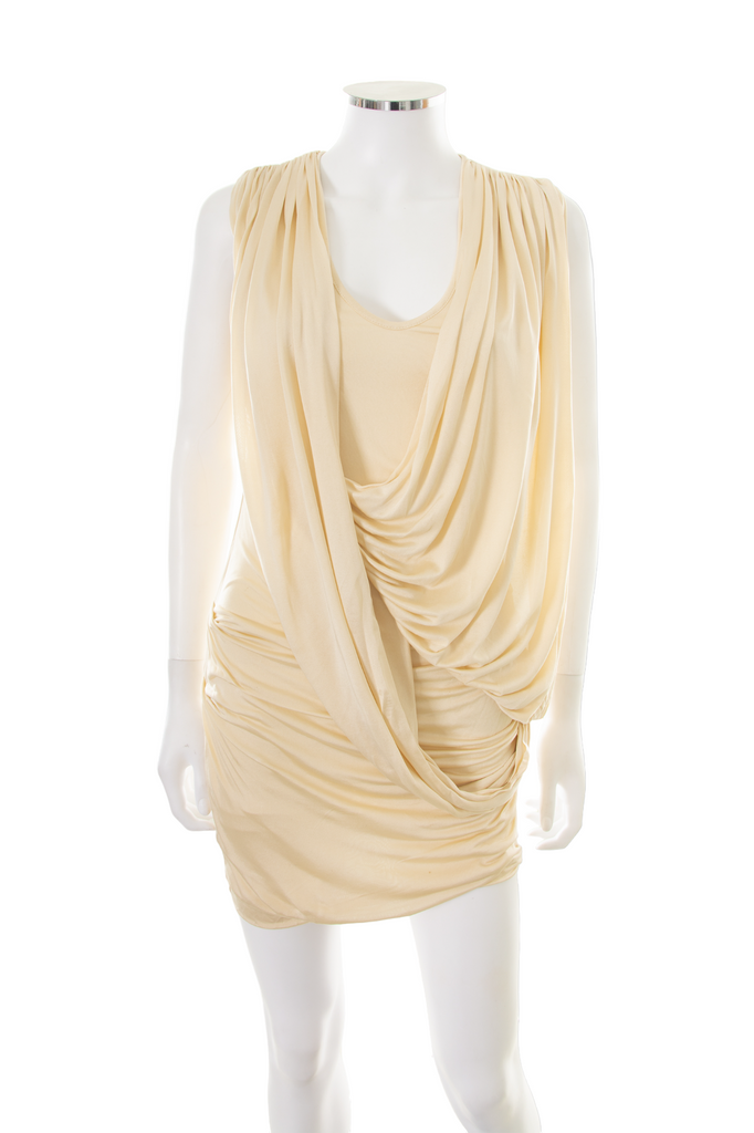 Plein Sud Draped Dress in Cream - irvrsbl