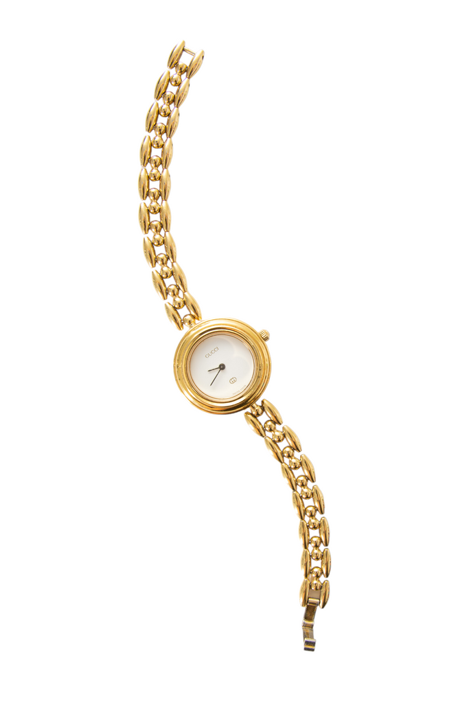 Gucci Gold Plated Chain Watch with 6 Interchangeable Bezels - irvrsbl