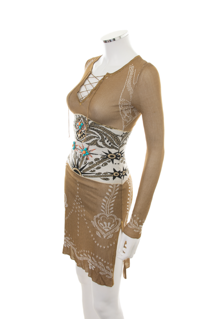 Roberto Cavalli Lace Up Knit Dress - irvrsbl