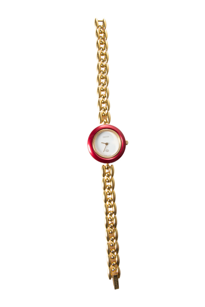 Gucci Gold Chain Link Interchangeable Bezel Watch - irvrsbl